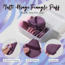 Makeup Sponge Set Triangle Puff 14 Pcs For Liquid Cream And Powder Multi-Colored Makeup Sponges And Mini Sponge With Case A-Purple - APurple - View 6