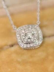 1 Pc Gorgeous Cubic Zirconia Necklace Pendant For Women For Valentine's Day Gift Engagement Anniversary Party Jewelry - 1# - View 2