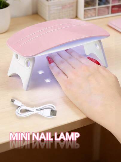 Portable Pink UV/LED Nail Lamp, USB Nail Curing Light Therapy Machine, Nail Art Tools & Equipment, Suitable For Women Gift, Home & Salon Use