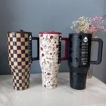 40 Oz Outdoor Sports Water Cup Water Bottle Stainless Steel Vacuumhydrojug Insulated Cup With Lid And Straw Suitable For Water, Iced Tea Or Coffee - 彩色 - 查看 2