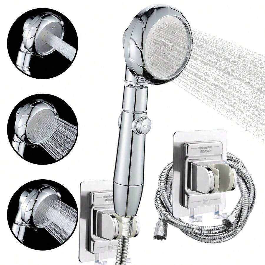 Bộ vòi sen cầm tay áp lực cao kèm giá treo tường bằng nhựa - Bộ vòi sen đa chức năng 2 mảnh có thể điều chỉnh với ống dẫn nước dài 59 inch, chế độ phun tiết kiệm nước và mạnh mẽ cho trải nghiệm tắm tuyệt vời nhất.