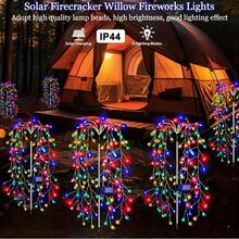 3pcs Solar Powered Fairy String Lights, Warm White LED Lights, Christmas Decor Copper Wire Lights, Easy Installation, Solar Auto On/Off, Suitable For Shop, Terrace, Path, Lawn, Garden, Christmas Party & Holiday - Ground-mounted Firecracker Lamp - View 8