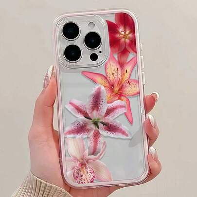 1 chiếc ốp lưng điện thoại trong suốt mềm mại hình hoa ly nhiều màu sắc, tương thích với iPhone 17, 16, 15, 14, 13, 12, 11 Pro Max, 14, 15, 16 Plus