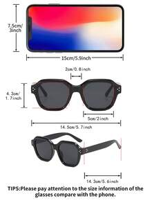 1 Cặp kính gọng vuông màu đen dành cho nam, phong cách thời trang đường phố Mỹ. - màu đen - Xem 4