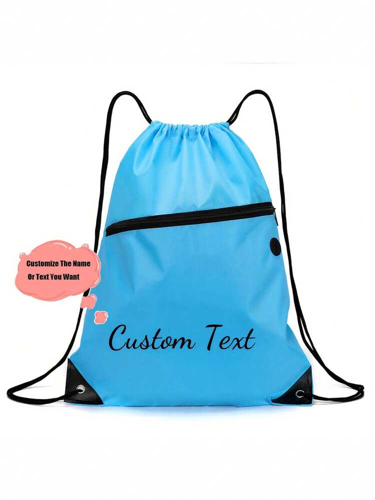 Customizable Personalized Letter Drawstring Backpack, Customizable Letters, Multiple Colors Available, Personalized Drawstring Backpack, Student Backpack, Swimming Bag, Gym Bag, School Activity Bag, Team Sports Bag, Travel Bag, Party Gift Bag, Large Capacity Sports Fitness Bag - Multicolor - View 6