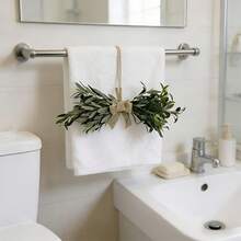 1 件人造橄榄叶花环挂钩，仿绿色植物悬挂装饰，适用于厨房、橱柜、餐厅墙壁和室内客厅入口 - 所有季节，最适合春季、复活节、感恩节、情人节、圣帕特里克节和斋月 - 牛角 - 查看 6