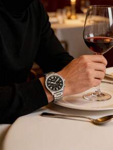 Fossil 男士石英不锈钢三针手表不锈钢表壳/玻璃镜面 BQ2797/BQ2798 - 黑色 - 查看 3