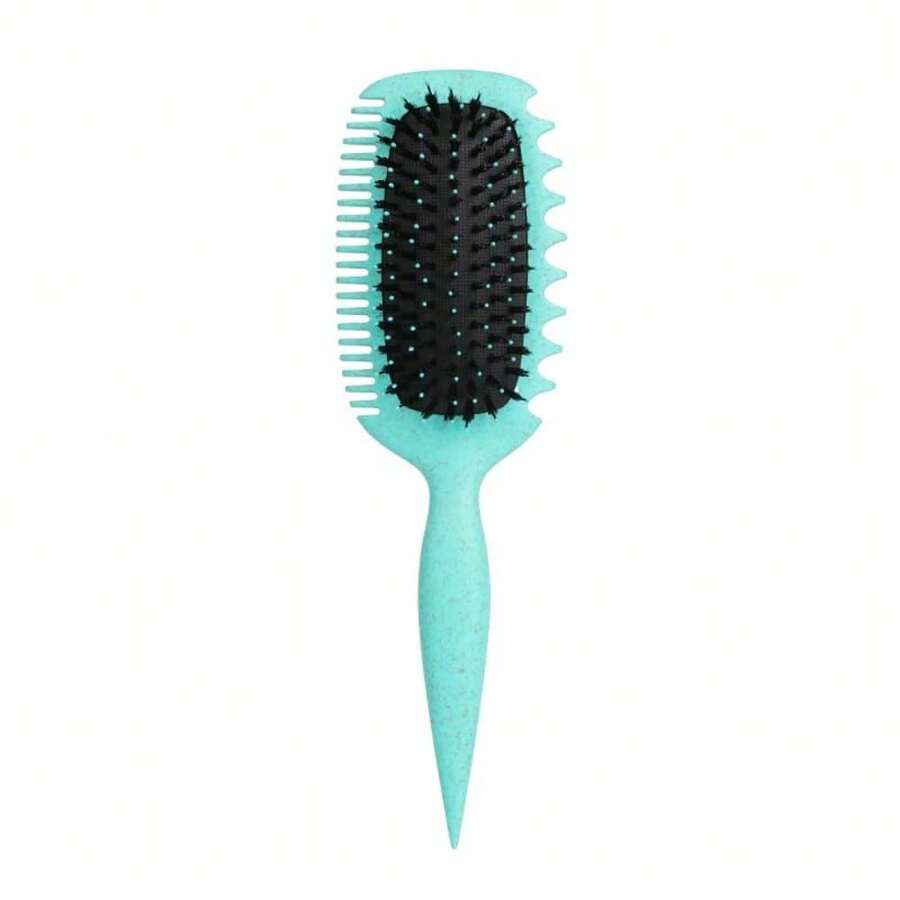 Curl Defining Hair Brush EdgeLift Detangling Shaping Styling Brush For Wet Dry Hair Reduce Pulling Frizzing Women Ladies Styling Tool - 綠色 - 查看 1