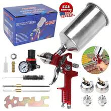HVLP Spray Gun Kit Gravity Feed Vehicle Auto Car Paint 1.4MM 1.7MM 2.0MM Nozzle - 預設 - 查看 12