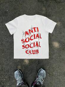 1Pcs Anti Social Club Barbed Wire Print Men's T Shirt Streetwear Graphic 100% Cotton TShirt Men's Summer Casual Tee Gift For Men Dazy Women Y2k Spring Clothes Women Cotton Motf Clothes Women Tops Cute Tops White Tops Streetwear Women Black Tops For Women 90s Party Outfit V Neck Tops Baggy T Shirts Baggy T Shirts Baggy Top Cotton T Shirt Women T Shirt Women Tshirts For Women - White - View 8