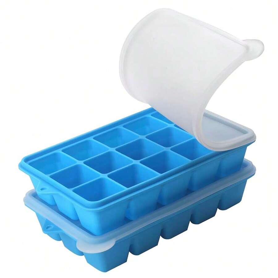 Tbsp Silicone Freezer Molds - Perfect For Storing Garlic, Ginger, Herbs,Pesto, Tomato Paste, Lemon Juice,Vegetable Purees,Purees And More - Silicone Food Freezer Tray (Blue 2 Pack) - 藍色2包 - 查看 1