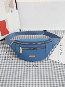 New Waist Bag, Large Capacity, Waterproof & Durable Nylon Chest Bag - Blue - View 3