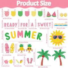 Summer Bulletin Board Decoration Set Beach Bulletin Board Decorations Summertime Hawaiian Paper Cutouts Kit Sweet Summer Tropical Theme Decor For School Classroom Home Office Chalkboard Wall Door - As Pic - View 2