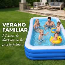 Alberca Inflable Rectangular Familia Piscinas 310x180x55cm Azul Blanco,Alberca Inflable para Niños y Adultos. - A - Ver 8