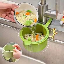 1 Piece Kitchen Sink Strainer Basket, Hanging Drain Basket, Vegetable Washing Drain Net, Dishwashing Drain Rack, Faucet Storage Hanging Rack, One Click Opening And Disassembly - Filter Basket - View 2