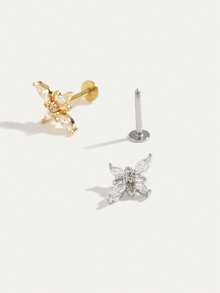 1对时尚简约钻石星星耳钉，适合女性日常佩戴 - 星星 - 查看 3