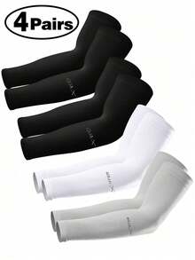 4/1 Pair UV Protection Cooling Compression Arm Sleeves - Men's Sun Protection Arm Sleeves Suitable For Teenagers And Schools, Summer Arm Protection Equipment, All Black Sleeve, Men's Gift,Travel,Festival - Multicolor - View 13