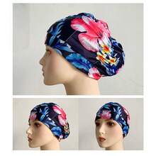 1件装褶皱泳帽，适合长发女性，弹性面料，防水泳帽 - 多色 - 查看 12