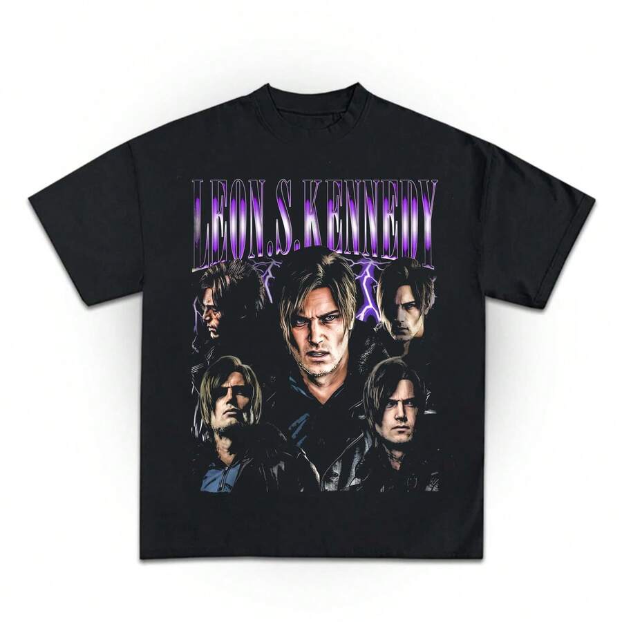 Leon S. Kennedy Resident Evil Requiem Graphic T-Shirt - 黑色 - 查看 1