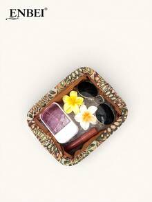 ENBEI 夏季优雅复古花云图案化妆包 - 大容量化妆包，度假手拿包，优雅女士沙滩包，时尚晚宴包。适合搭配婚纱、派对礼服，也是母亲节、情人节或婚礼季的理想礼物。 - 彩色 - 查看 7