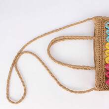 A New Woven Bag With A Floral Pattern, Which Can Be Used As A Handbag Or Shoulder Bag, Suitable For Beach Vacations, Photo Shoots, Leisure Outings, And Commuting For Women. - Màu be - Xem 3