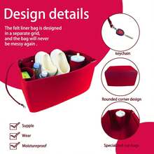 Lckaey Beach Bag Organizer Accessories For Bogg Bag Medium Storage Bag For Bogg Bag Organizing Bogg Divider 3018red-M - Đỏ - Xem 9