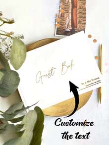 Libro de visitas personalizado - Libro de visitas de recepción de boda a medida, álbum de autógrafos de boda, álbum de fotos de celebración de compromiso, libro de visitas de boda básico, libro de visitas de boda elegante - Multicolor - Ver 7
