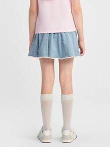 Balabala Váy denim cho bé gái, kiểu dáng thời trang, bền chắc, mềm mại, thoải mái, mặc hàng ngày, phù hợp cho mùa hè 2026. - Denim xanh vừa - Xem 3