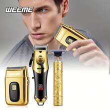 WEEME 3 Piecesmen's Trimmer Digital Display Set, USB Charging, Adjustable Blade, With Gear Steering Wheel, Available In Gold And Black, Perfect For Hair And Body Hair, Ideal Gift For Holiday Home And Daily Styling. - Multicolor - View 7