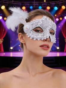 [Ferryboat] Mặt nạ hóa trang ren lông vũ thanh lịch dành cho nữ (8/3/1 chiếc), thích hợp cho dạ hội hóa trang, Halloween, lễ hội Carnival, đám cưới, lễ hội âm nhạc, Ngày của Mẹ. - Nhiều màu - Xem 10