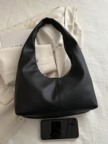 Túi đeo chéo mềm mại, dung tích lớn dành cho nữ, túi xách tay đa năng kiểu dáng thường ngày. - màu đen - Xem 5