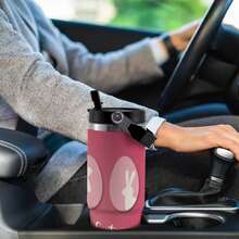 30oz  Silhouette, Rabbit, Pink, Easter Stanley Style Tumbler Wrapped Graffiti SGRHO Mug - 白色 - 查看 4