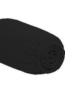 Single Fitted Sheet With Elastic All Around, Micropercal Flex 400 Thread Count, Soft Touch, Single, Double, Queen, King - 黑色 - 查看 4
