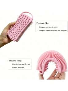 Two Silicone Cleaning Brushes, A Silicone Body Scrubber, A Two-In-One Body Brush And Scalp Brush For The Shower, A Silicone Shampoo Shower Brush, A Household Adult Double-Sided Friction Bath Brush, A Massage Bath Brush, Easy To Clean, Foam, Promotes Blood Circulation, More Hygienic Than Silk Scarves, Bathroom Cleaning Tools - Double-sided Cleaning Brush - View 3