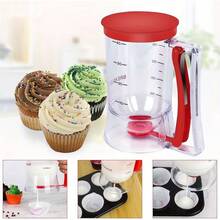 2 Pancake Batter Dispensers, Handheld Batter Mixer With Cleaning Brush, Cupcake Batter Dispenser Baking Tool With Squeeze Handle Design, Perfect Baking Tool Accessory, Durable Kitchen Gadget - Red - View 5