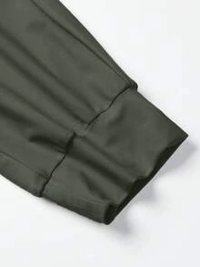 2Pcs Women Jogger Pants, Lightweight Quick Dry Breathable, Elastic Drawstring Waist & Zip Pockets, Loose Soft For Daily, Workout, Running & Outdoor - Black + Army Green - View 5