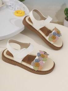 New Princess Shoes, Girls Sandals, Soft Bottom Toddler Shoes, Beaded Versatile Comfortable, For Big Kids & Plus Size - White - View 8