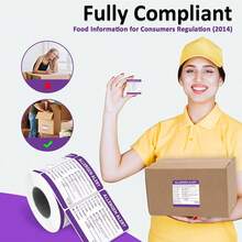 Nhãn cảnh báo dị ứng, nhãn bao bì quà tặng, nhãn bao bì thực phẩm, thích hợp cho quán cà phê, nhà hàng, tiệm bánh, văn phòng. - A - Xem 8