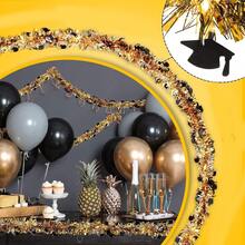Black & Gold Graduation Cap Pendant Wreath, Decoration For Graduation Ceremony And Promotion Party - Multicolor - View 4