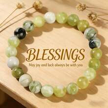 天然绿松石串珠手链，波西米亚风优雅手链，女士珠宝，串珠象征乐观、积极、自信和力量，弹性手链 - 多色 - 查看 1