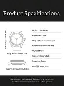 Fossil 女士石英不锈钢三针腕表，不锈钢表壳/玻璃表盘 ES3920/ES3844/ES4321/ES4275 - 白色 - 查看 6