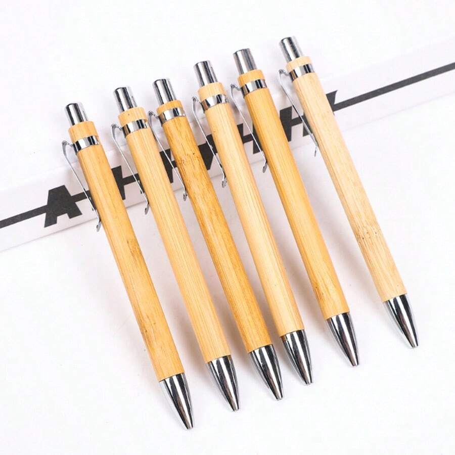 Bộ 20/50 bút bi tre, bút tròn chất liệu tre, bút quà tặng có nút bấm. - ngẫu nhiên - Xem 1