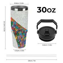 30oz  Happy Stanley Style Tumbler Wrapped Graffiti SGRHO Mug - White - View 2