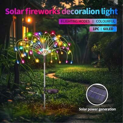 Solar Firework Lights For Outdoor Christmas Decor - 8 Modes, Waterproof, Solar-Powered Garden & Pathway Lights With 300/200/60 LEDs In Multicolor Or Warm White