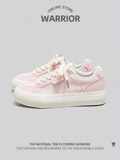 WARRIOR 1 par de zapatillas deportivas con plataforma para mujer, zapatos casuales de suela gruesa en color rosa