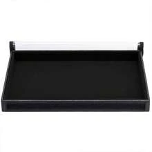 5 Large Jewelry Trays In Velvet Faux Leather (33x22cm) With Cover - 黑色 - 查看 2