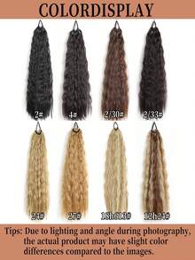 女士波浪形、自然蓬松、烫发式马尾假发，采用合成纤维制成，适合日常佩戴。 - 彩色 - 查看 2