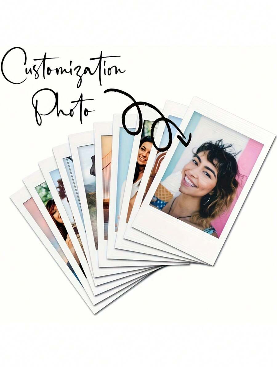 1/5/10/20pcs Custom Instant Photo Printing,Film-Like Photo Printing,Personalized Mini Photos,Personalized Couple Photo Printing,Wedding Gift Small Photo Printing, Convert Digital Photos To Instant Photos | Customize Instant Photo Printing - Multicolor - View 1