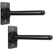 壁挂式杠铃片架 - 适用于 1 英寸/2 英寸杠铃片和保护垫，壁挂式哑铃片收纳架 - 黑色 - 查看 12