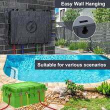 12" x 9" x 5" große Outdoor Elektrobox, IP54 wasserdicht und staubdicht, Verlängerungskabel Box, schützt Steckdosen, Stecker, Timer, Stromauslässe, geeignet für Feiertags-Beleuchtung Dekoration, Schwarz - A - Übersicht 5